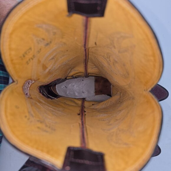 Nocona Stingray Red Mens Size 11.5D Maroon Burgundy Leather Cowboy Western Boots - Picture 13 of 16